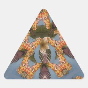 Sticker Triangulaire Kaleidoscope Giraffe Mandala : Safari Art Abstrait