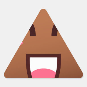 Sticker Triangulaire kawaii poop emojis