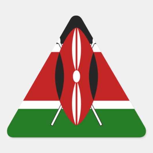Sticker Triangulaire Kenya Drapeau Art - Patriotique & Design Moderne (Devant)