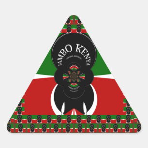 Sticker Triangulaire Kenya Lovely back rouge vert coeur ethnique tribal