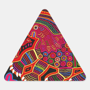 Sticker Triangulaire Kuna Indian Friendly Dragon