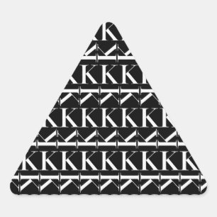 Sticker Triangulaire La lettre initiale K de monogramme, choisissent la