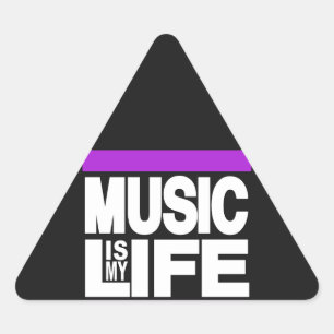 Sticker Triangulaire La musique est ma vie violette