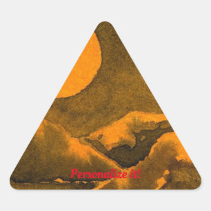 Sticker Triangulaire Lac de campagne la nuit avec chasseur ou moissonne