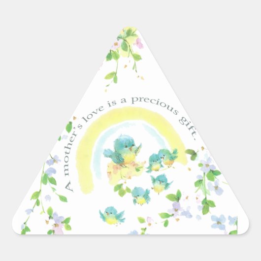 Sticker Triangulaire L'amour d'une mère est un cadeau précieux (Devant)