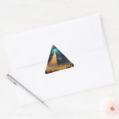 Sticker Triangulaire L'art pyramidal bleu mystique (Enveloppe)