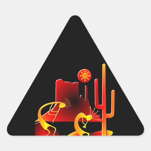 Sticker Triangulaire Le désert Kokopelli (Devant)