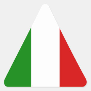 Sticker Triangulaire Le drapeau de l'Italie