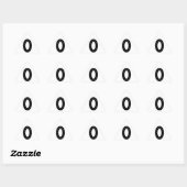 Sticker Triangulaire Le nombre zéro (0) en noir (Feuille)