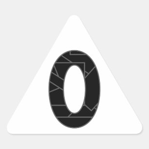 Sticker Triangulaire Le nombre zéro (0) en noir