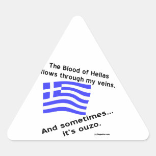 Sticker Triangulaire Le sang de la Grèce coule parfois dans les veines