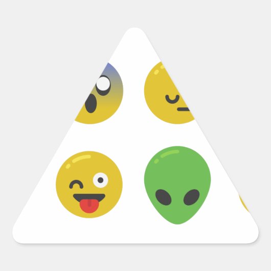 Sticker Triangulaire Le visage heureux d'Emoji (Devant)