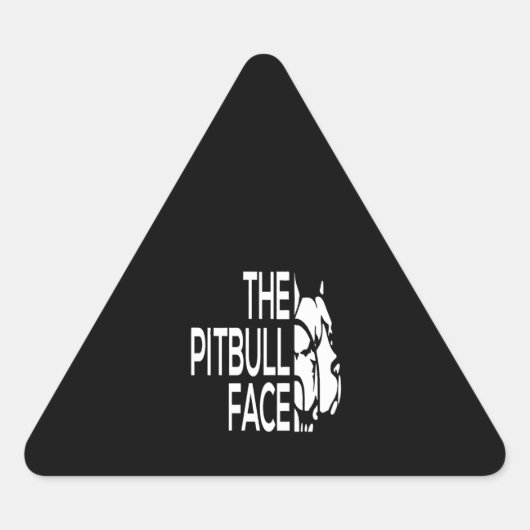 Sticker Triangulaire Le visage Pitbull (Devant)