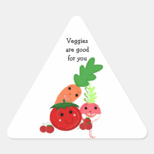 Sticker Triangulaire Légumes Dessin Animé