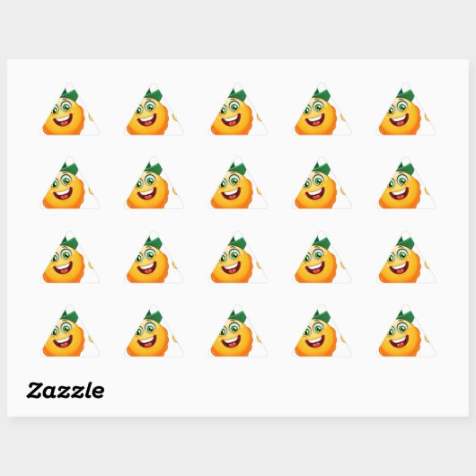 Sticker Triangulaire leprechaun emoji (Feuille)