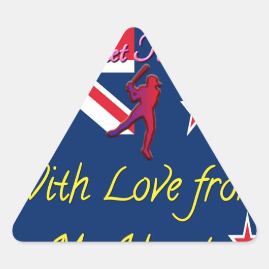 Sticker Triangulaire L'équipe de cricket néo-zélandaise : L'amour de mo (Devant)