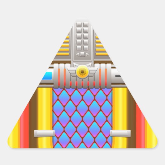 Sticker Triangulaire les années 50 juke-box à l'ancienne (Devant)