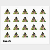 Sticker Triangulaire libellule avec fleurs blanches (Feuille)