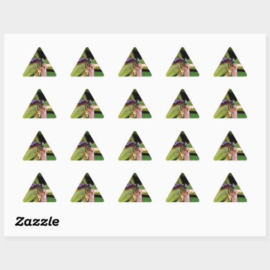 Sticker Triangulaire libellule avec fleurs blanches (Feuille)