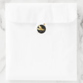 Sticker Triangulaire libellule d'or en cercle noir (Sac)
