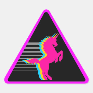 Sticker Triangulaire Licorne du tigre 80s de Corey