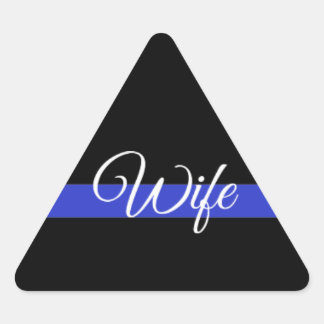 Sticker Triangulaire Ligne Bleue Mince : Femme de police