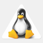 Sticker Triangulaire Linux Tux le pingouin (Devant)