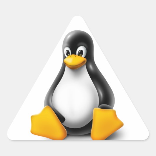 Sticker Triangulaire Linux Tux le pingouin (Devant)