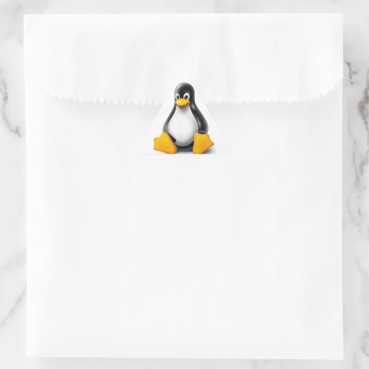 Sticker Triangulaire Linux Tux le pingouin (Sac)