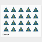 Sticker Triangulaire Lion Avec Couronne - Style Or 2 (Feuille)
