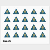 Sticker Triangulaire Lion Avec Couronne - Style Or 3 (Feuille)