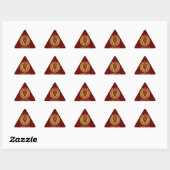 Sticker Triangulaire Lion Avec Couronne - Style Or 4 (Feuille)