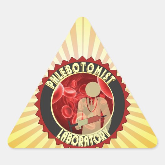 STICKER TRIANGULAIRE LOGO DU SANG DU PHLÉBOTOMISTE (Devant)