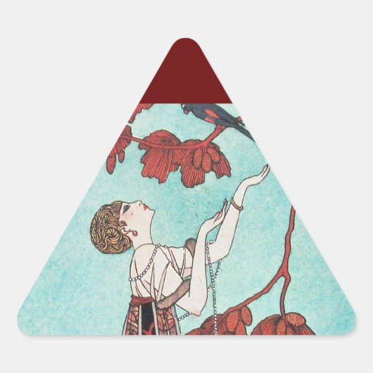 STICKER TRIANGULAIRE L'OISEAU VOLONTAIRE, DESIGNER DE MODE BEAUTÉ (Devant)