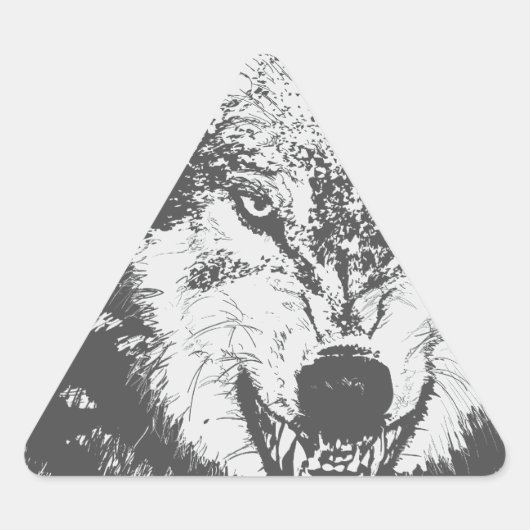 Sticker Triangulaire Loup (Devant)