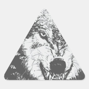 Sticker Triangulaire Loup