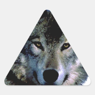 Sticker Triangulaire Loup