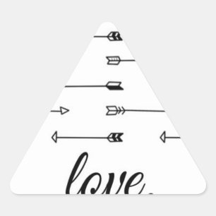 Sticker Triangulaire Love 2 flèche imprimer motif flèches hipster citat