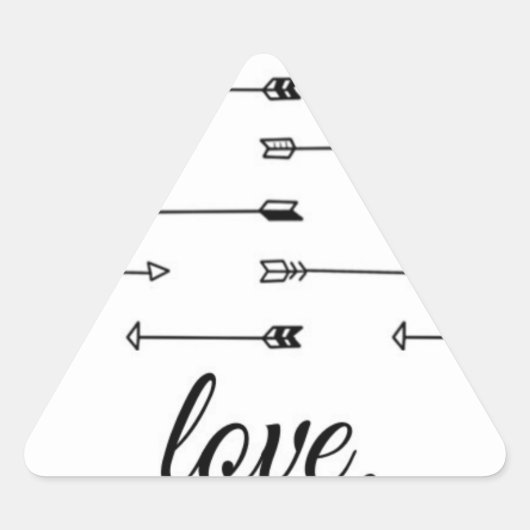 Sticker Triangulaire Love 2 flèche imprimer motif flèches hipster citat (Devant)