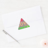 STICKER TRIANGULAIRE LOVE RED GOLDEN VERT (Enveloppe)