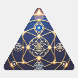 Sticker Triangulaire Lumière Divine – 5 : Énergie Universelle Illuminée