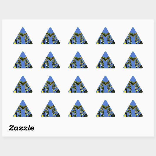 Sticker Triangulaire M Bleu (Feuille)