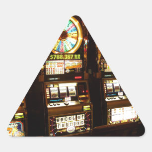 Sticker Triangulaire Machine à jouer un bandit armé argent Las Vegas