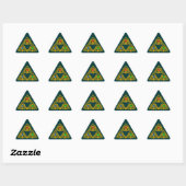 STICKER TRIANGULAIRE MAGIQUE ELFIC TALISMAN /GOLD TRIANGLE AVEC GEMSTON (Feuille)