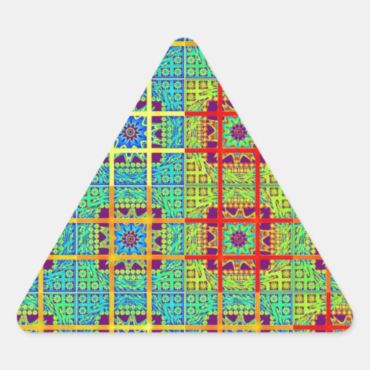 Sticker Triangulaire Magnifique jolie maya ethnique Imprimer design vec (Devant)