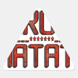 Sticker Triangulaire Magnifique texte Hakuna Matata en relief rouge inc