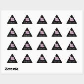 Sticker Triangulaire Magnolia violet floral sur noir (Feuille)
