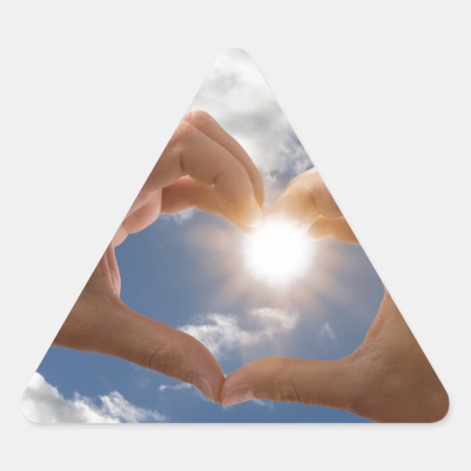 Sticker Triangulaire Mains d'amour (Devant)