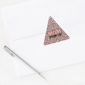 Sticker Triangulaire Maman Empreinte de léopard rose Power