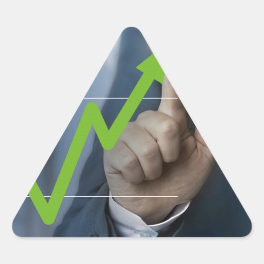 Sticker Triangulaire Man showing stock price touchscreen concept (Devant)